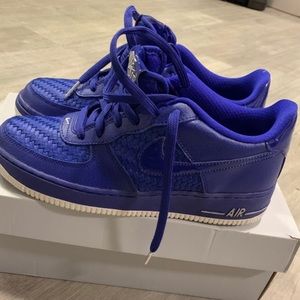 blue low top air force ones